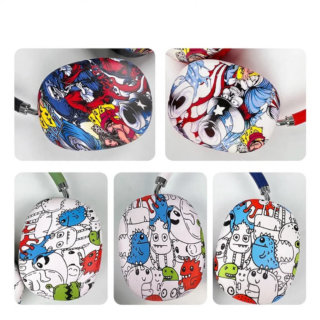 Graffiti fejhallgató Bluetooth-tal, FM rádióval és TF kártyahellyel