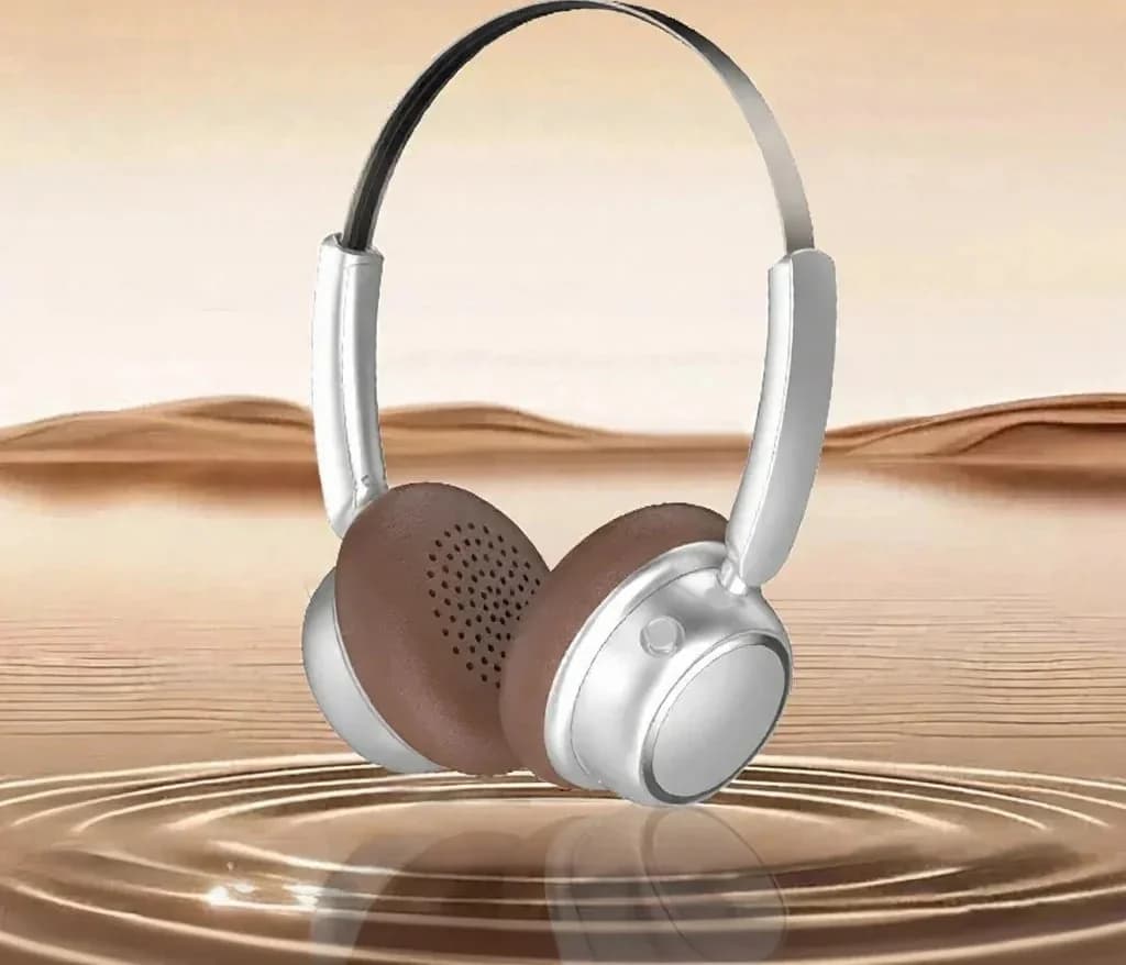 Retro vezeték nélküli Bluetooth fejhallgató fém fejpánttal és hosszú akkumulátor-üzemidővel
