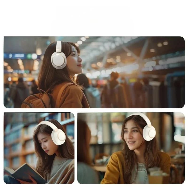 Aktív zajszűrős vezeték nélküli Bluetooth fejhallgató, fülkagylós, sztereó