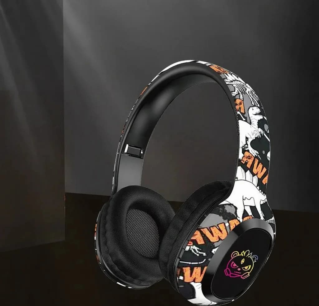 Fülkagylós Bluetooth fejhallgató FM rádióval és LED világítással