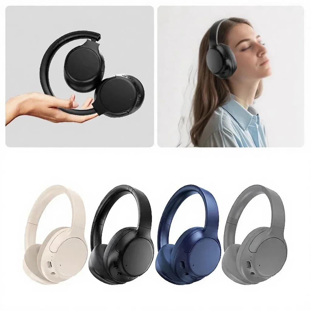 Aktív zajszűrős vezeték nélküli Bluetooth fejhallgató, fülkagylós kialakítás, hosszú akkuidő