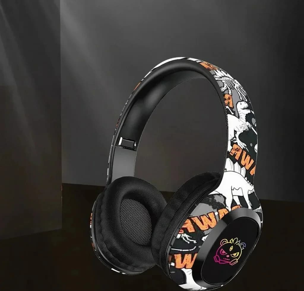 Fülkörüljáró Bluetooth fejhallgató FM rádióval és LED világítással