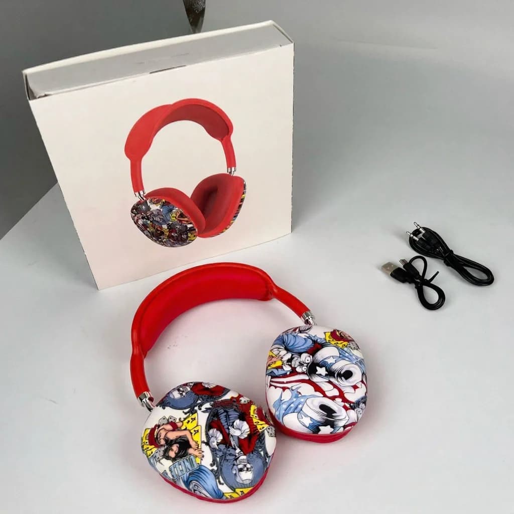 Graffiti fejhallgató Bluetooth-tal, FM rádióval és TF kártyahellyel