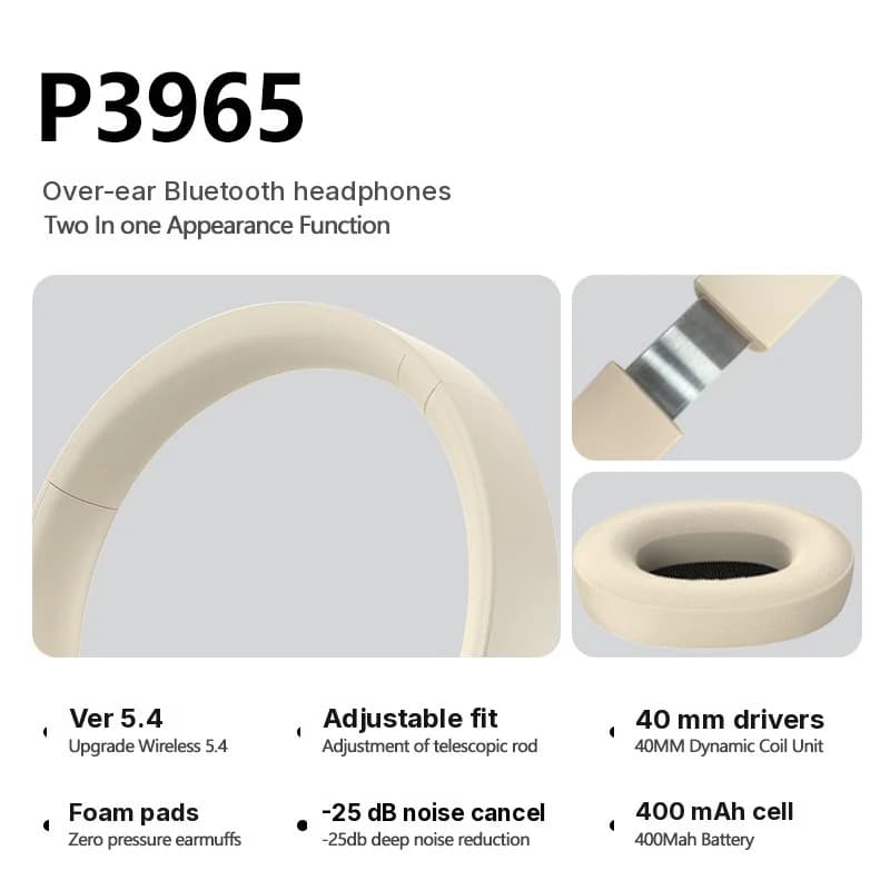 Aktív zajszűrős vezeték nélküli Bluetooth sztereó fejhallgató