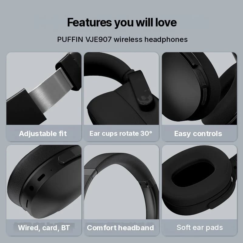 Vezeték nélküli Bluetooth fejhallgató három EQ móddal és mikrofonnal
