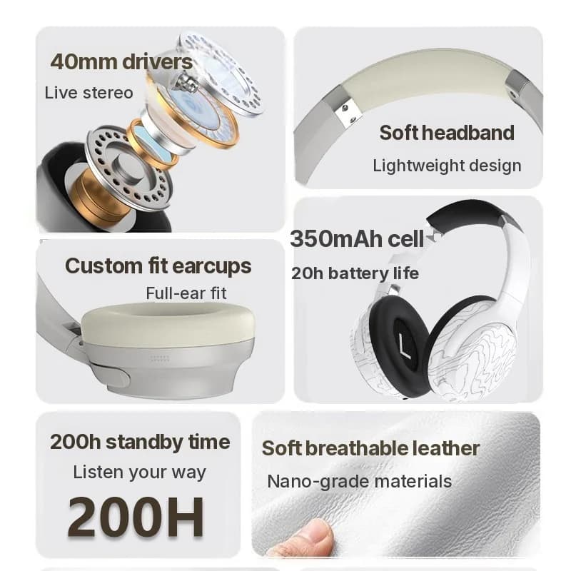 Vezeték nélküli Bluetooth fejhallgató több EQ móddal és hosszú üzemidővel
