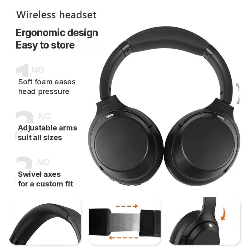 Fülkörülös vezeték nélküli Bluetooth fejhallgató aktív zajszűréssel