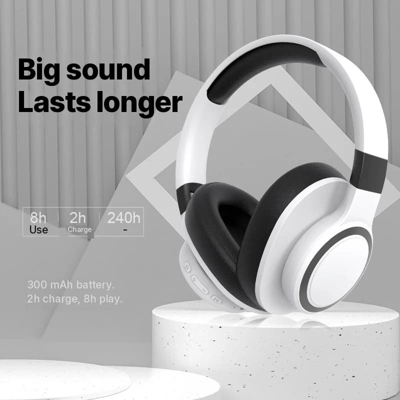 Fül körüli vezeték nélküli Bluetooth fejhallgató FM rádióval és TF kártyahellyel