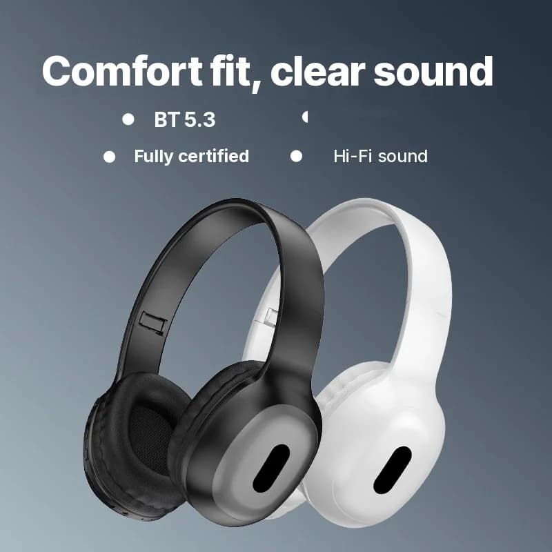 Fejhallgató Bluetooth, TF kártyafoglalattal és AUX bemenettel