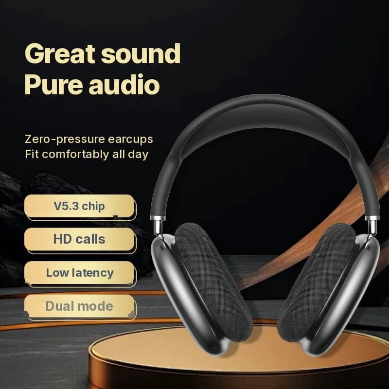 Fülkagylós vezeték nélküli Bluetooth fejhallgató mély basszussal és Type-C töltéssel