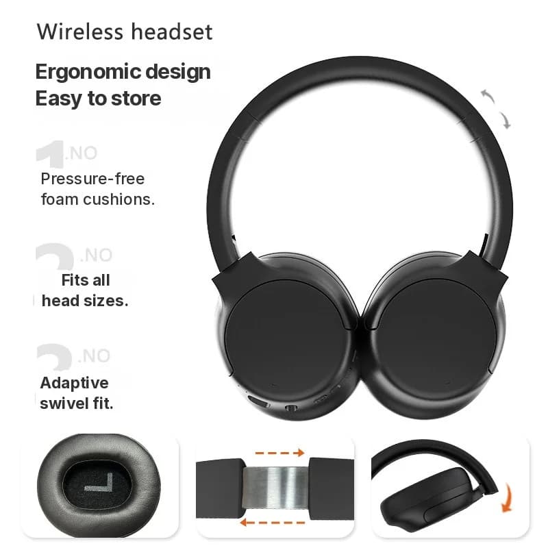 Aktív zajszűrős vezeték nélküli Bluetooth fejhallgató, fülkagylós kialakítás, hosszú akkuidő