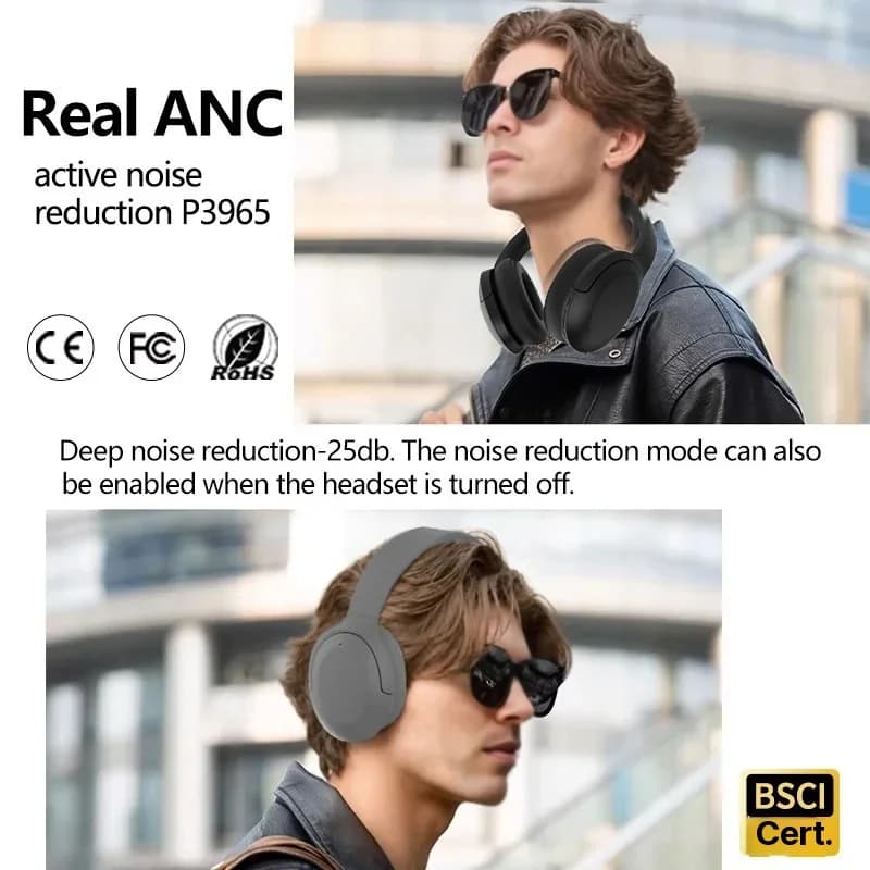 Aktív zajszűrős Bluetooth fejhallgató vezeték nélkül 5.4