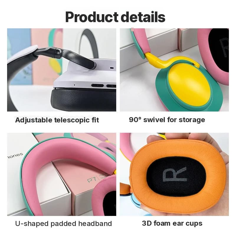 Vezeték nélküli Bluetooth fejhallgató mikrofonnal, FM rádióval és Type-C csatlakozóval