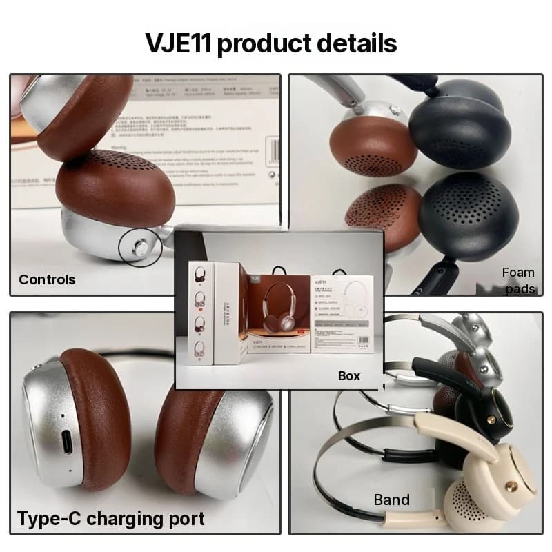Retro vezeték nélküli fejhallgató FM rádióval és Bluetooth 5.4-gyel