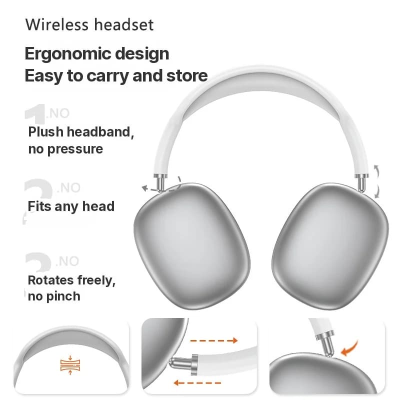 Fülkagylós vezeték nélküli Bluetooth fejhallgató mély basszussal és Type-C töltéssel