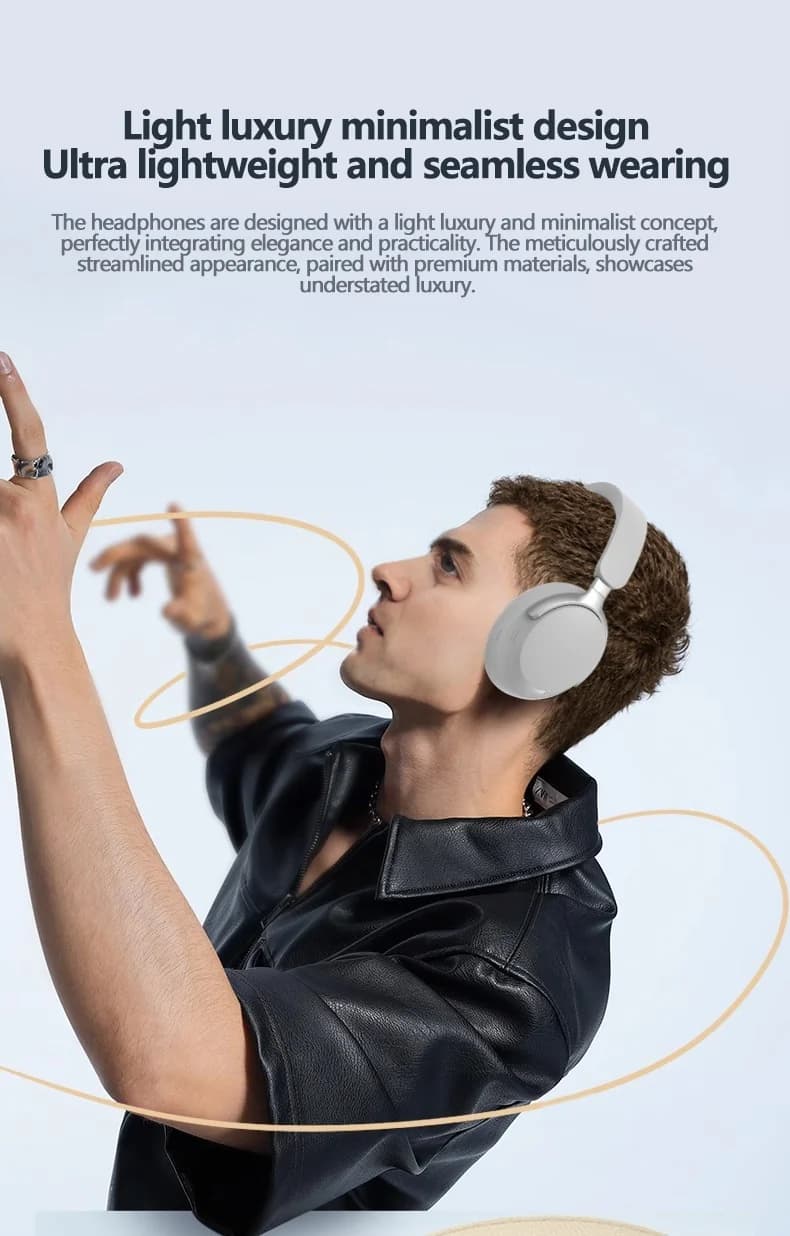 Vezeték nélküli fülön kívüli Bluetooth fejhallgató 3D sztereó hangzással és hosszú akkumulátor-üzemidővel