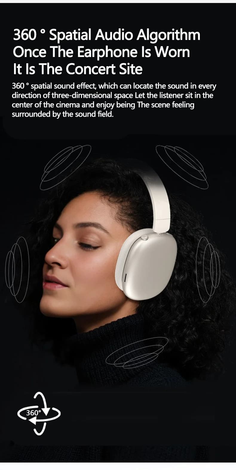Aktív zajszűrős vezeték nélküli Bluetooth fejhallgató mikrofonnal