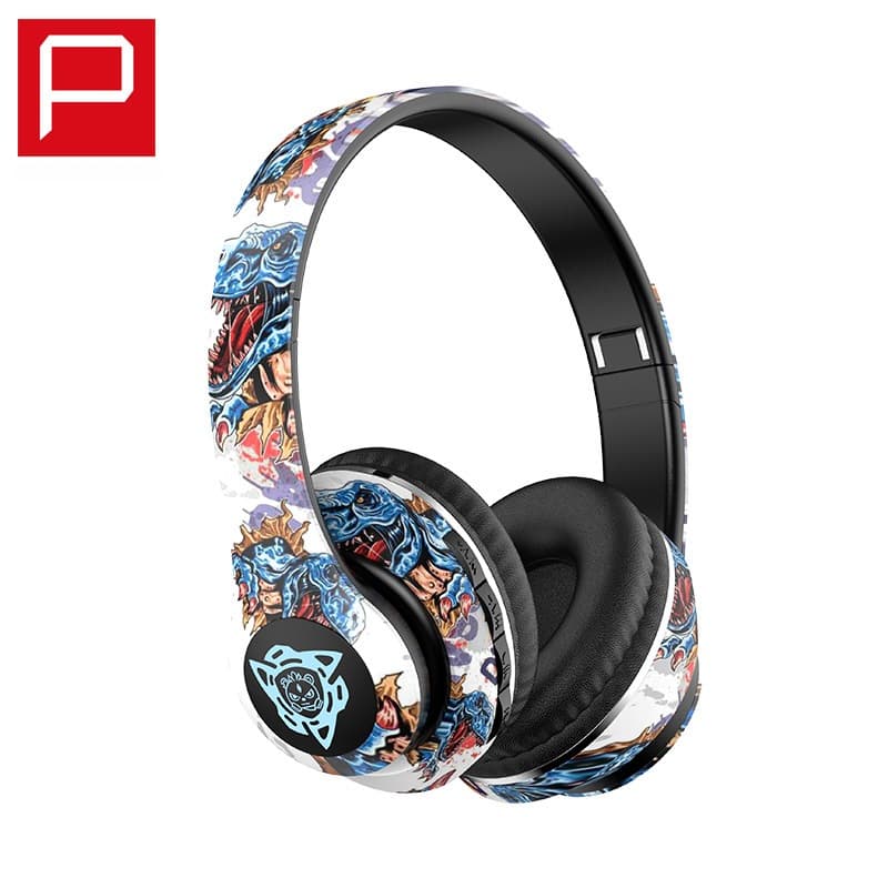 Vezeték nélküli Bluetooth fejhallgató graffiti dizájnnal, összecsukható