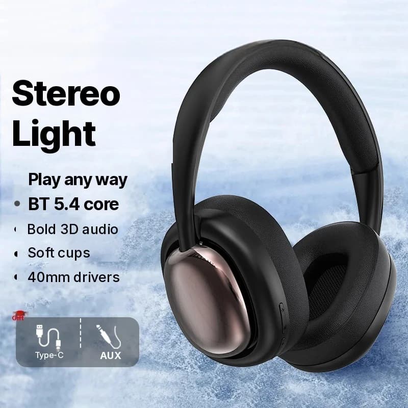 Fülkagylós vezeték nélküli Bluetooth fejhallgató mikrofonnal és 40 mm-es hangszórókkal
